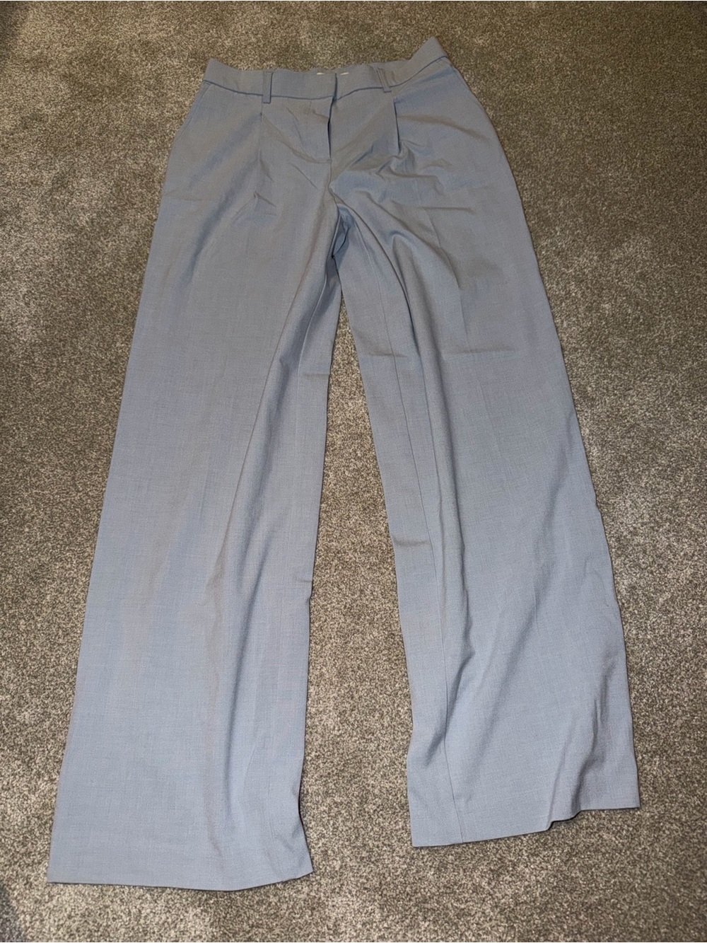 Women's light blue dress pants- Classic Straight Leg